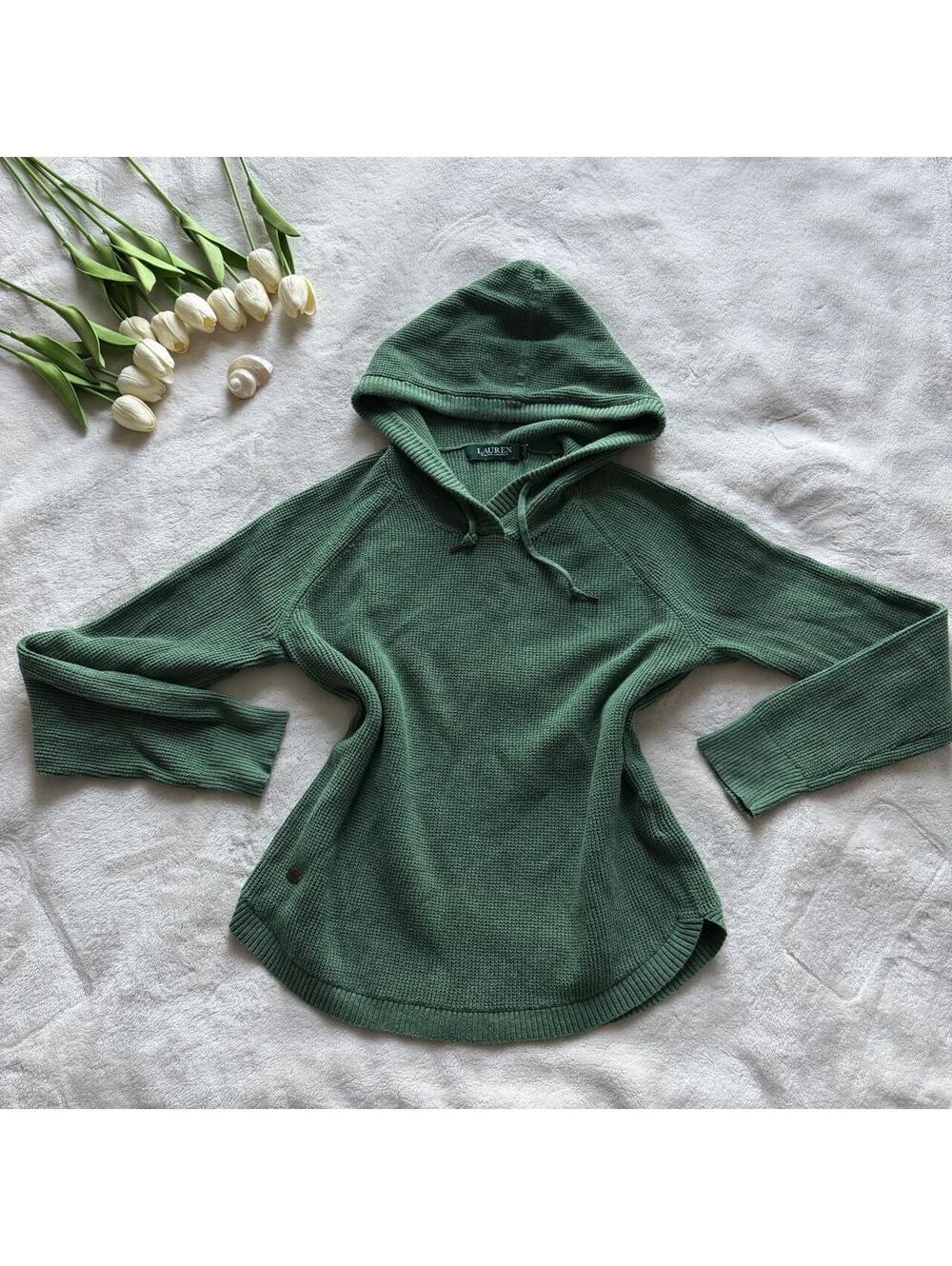 Ralph Lauren green waffle knit hoodie